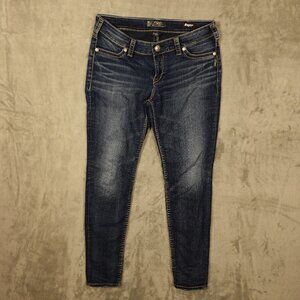 Silver Jeans Co. Suki Mid Super‎ Skinny Women’s Size 30/31 Dark Wash Super